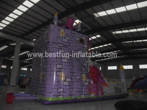 Inflatable Knight and dragon castle slide