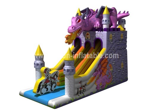 Inflatable Knight and dragon castle slide