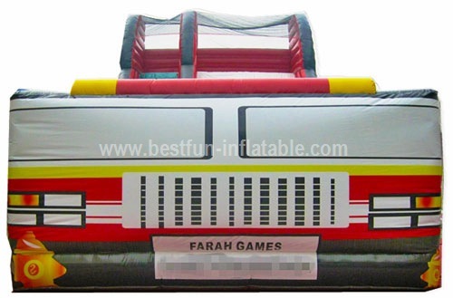 Water tank inflatable fire truck slide