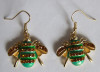 alloy gems bee earrings