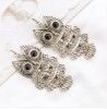 alloy owl engraving earrings