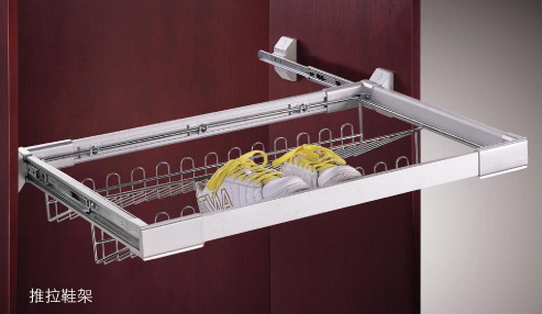 Wardrobe pull out shoes rack