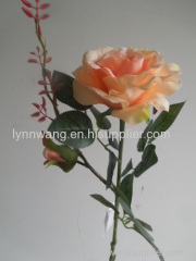 Yellow artificial real touch flower rose