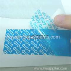 Custom tamper proof security warranty void blue tape