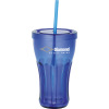 Promotional plastic single wall soda tumbler with straw