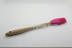 Wooden handle silicone basting BBQ brush