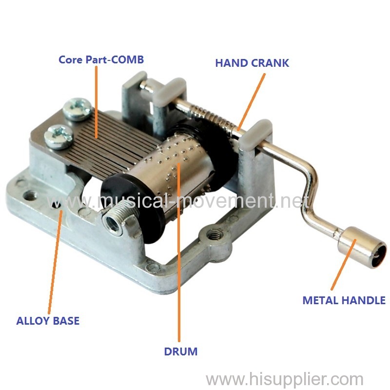 Hand Crank Music Box 18-note Hand-cranked Musical Mechanism DIY