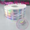 Accept custom order and make PET mateial security void holographic stickers