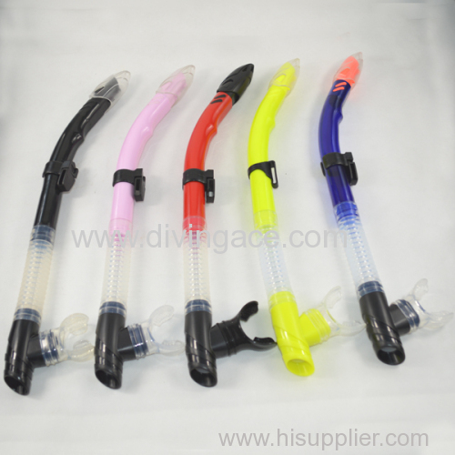 2014 hot sale easy breath silicone snorkel for scuba diving