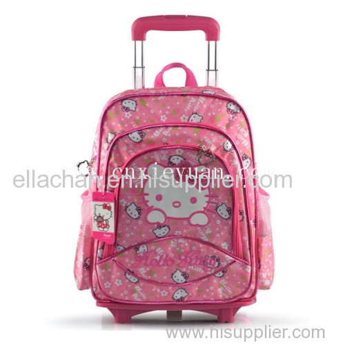 lovely hello kitty school bag with trolley