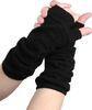 Acrylic Black / Green / Yellow / Grey Comfortable Fingerless Gloves Knitting Arm Warmers For Ladies