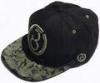3d / Flat Embroidered Black Strap Back Hats With Azo-Free Acrylic / Cotton