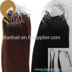 100% human hair korea pre bonded hair extension with cotton thread