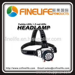 7+2 red LED headlamp outdoor led headlamp