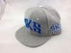 Gray Acrylic Wool Snapback Baseball Caps Hat with 3D Embroidery Letters