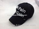 Fitted Black Stretch Cotton Baseball Cap with White 3D Embroidery Letters