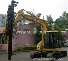 Excavator mounted hydraulic drilling machine
