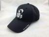 Black Polyester Embroidered Baseball Cap Sport Racing Hat Custom
