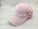 3D Embroidered Baseball Caps Pink Waterproof Hat with Velcro Closure