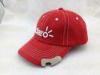 Raised 3D Embroidered Baseball Caps Hat with Beer Bottle Opener Embossed