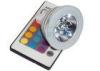 RGB Multi-Color Changing Fully Remote Controlled 3W MR16 LED Spotlight Bulb AC / DC 12V