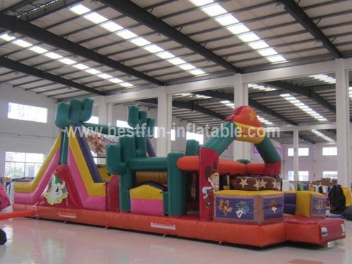 Hot Cowboy Inflatable Obstacle Commercial Playground