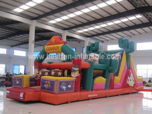 Hot Cowboy Inflatable Obstacle Commercial Playground