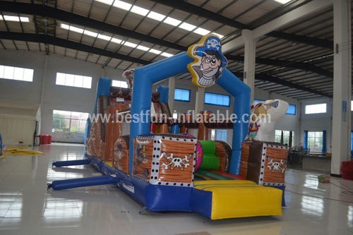 Inflatable Pirate Discovers Obstacle Courses