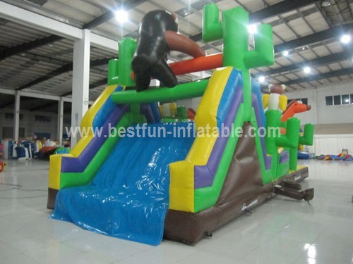 Lovely monkey inflatable obstacle course sport bouncy