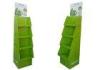 3 layers Green Corrugated Cardboard Display holders with Floor stand ENTD002