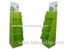 3 layers Green Corrugated Cardboard Display holders with Floor stand ENTD002
