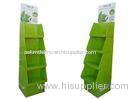 3 layers Green Corrugated Cardboard Display holders with Floor stand ENTD002