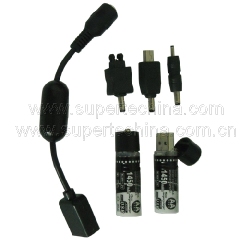 USB rechargeable battery with mobile phone charger