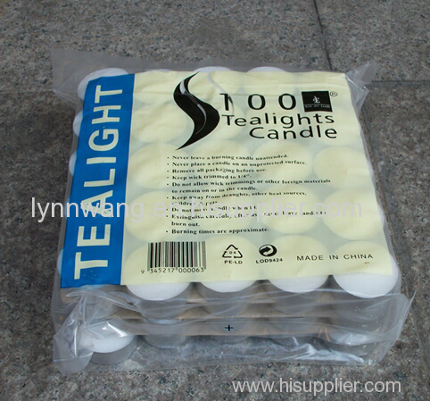 Wholesale 14 g aluminum tealight candles smokeless white