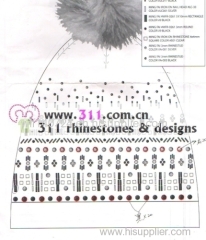 311 hat gloves rhinestuds octagon studs iron on hot-fix heat transfer design 1