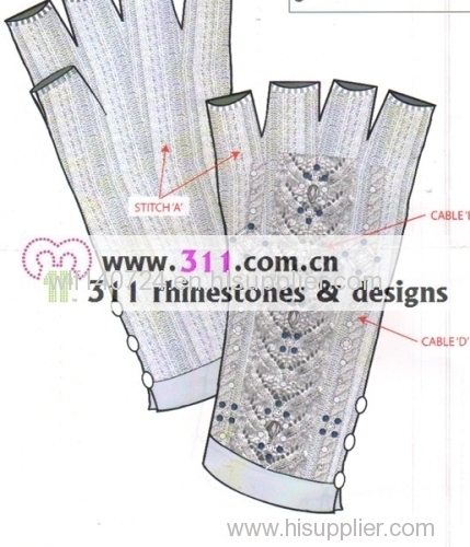 311 hat gloves rhinestuds octagon studs iron on hot-fix heat transfer design 2