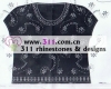 311 iron on pearl hot-fix heat transfer rhinestone motif design 1