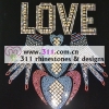 311 letters hot-fix heat transfer rhinestone motif design 2