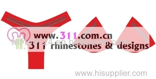 311 underwear hot-fix heat transfer rhinestone motif design 2