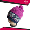 LADIES KNITTED PINK BEANIE