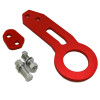 2.25&quot; Anodized Red Aluminum Front+Rear Racing Tow Hook Fit Universal JDM/USDM