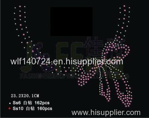 311 Bow hot-fix heat transfer rhinestone motif design