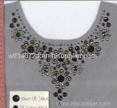 311 neckline hot-fix heat transfer rhinestone motif design