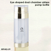 Eye shaped dual chamber airless pump bottle