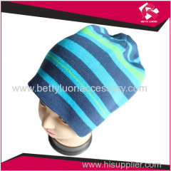 LADIES KNITTED STRIPES BEANIE