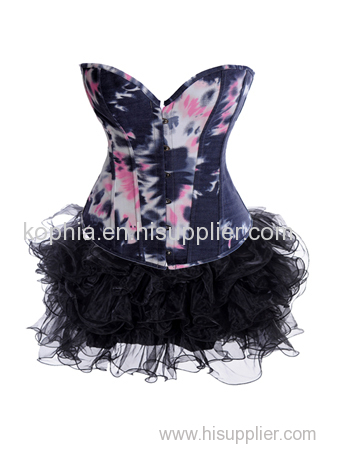 women strapless corset with skirt