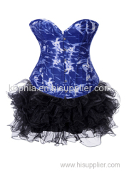 fancy camouflage jean blue corset with skirt