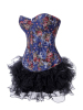 flower brocade bustier with multi-layer skirt