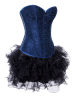 blue jacquard corset with muilt-layer skirt