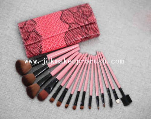Pink handle duo fiber nylon hair makeup bruese kit